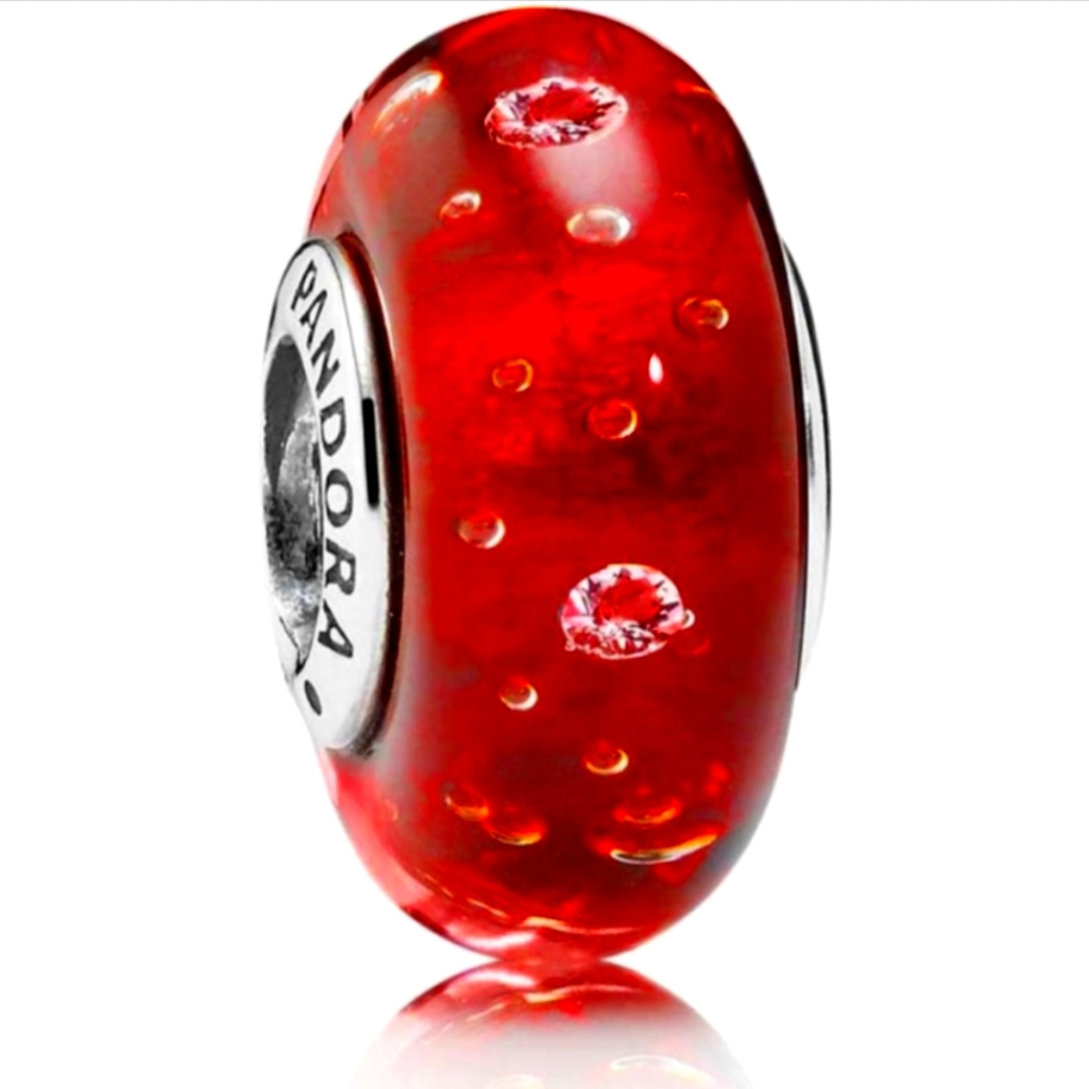 ʕ·ᴥ·ʔAuthentic Pandora Red Effervescence Charm 791631CZ